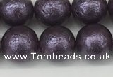 CSB2273 15.5 inches 10mm round wrinkled shell pearl beads wholesale