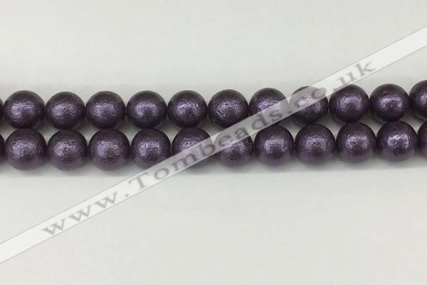 CSB2274 15.5 inches 12mm round wrinkled shell pearl beads wholesale