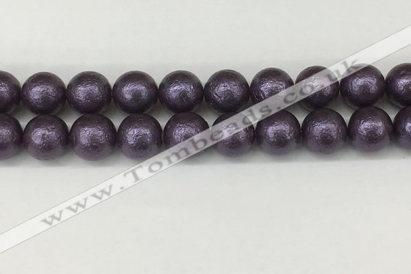 CSB2276 15.5 inches 16mm round wrinkled shell pearl beads wholesale