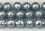 CSB2280 15.5 inches 4mm round wrinkled shell pearl beads wholesale