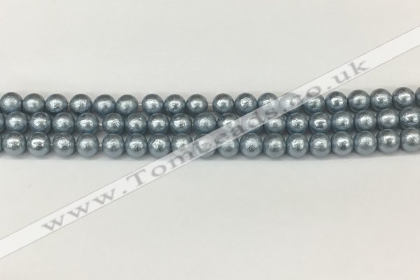 CSB2280 15.5 inches 4mm round wrinkled shell pearl beads wholesale