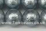 CSB2285 15.5 inches 14mm round wrinkled shell pearl beads wholesale