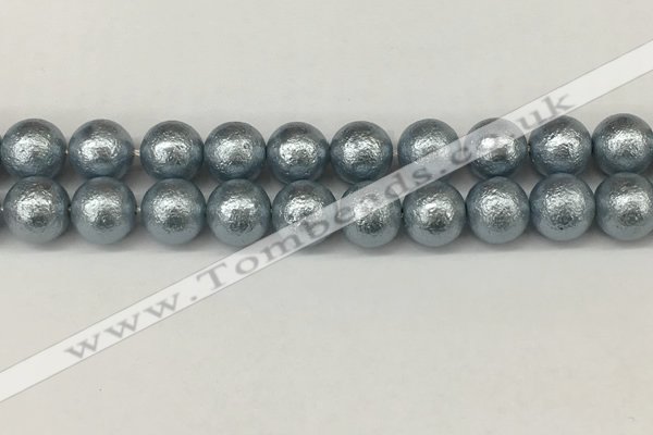 CSB2285 15.5 inches 14mm round wrinkled shell pearl beads wholesale