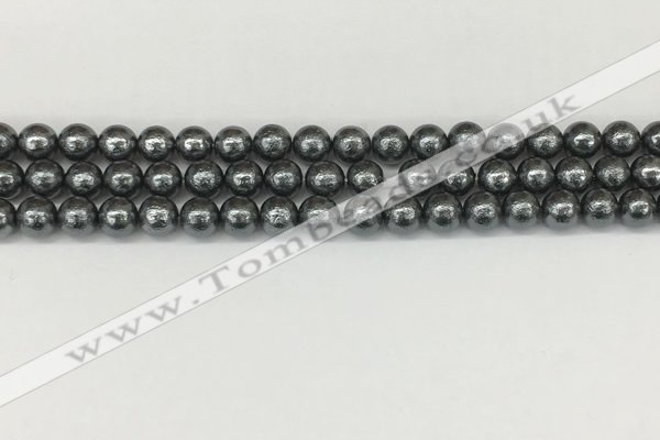 CSB2290 15.5 inches 4mm round wrinkled shell pearl beads wholesale