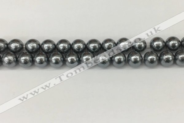 CSB2292 15.5 inches 8mm round wrinkled shell pearl beads wholesale