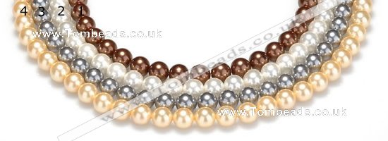 CSB23 16 inches 10mm round shell pearl beads Wholesale