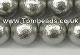 CSB2304 15.5 inches 12mm round wrinkled shell pearl beads wholesale