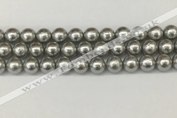 CSB2304 15.5 inches 12mm round wrinkled shell pearl beads wholesale