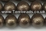 CSB2312 15.5 inches 8mm round wrinkled shell pearl beads wholesale