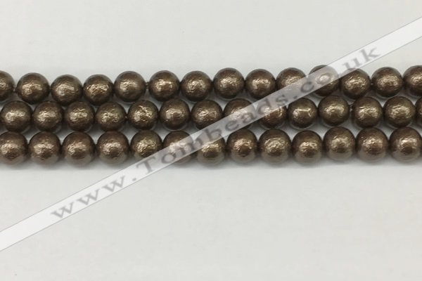 CSB2312 15.5 inches 8mm round wrinkled shell pearl beads wholesale