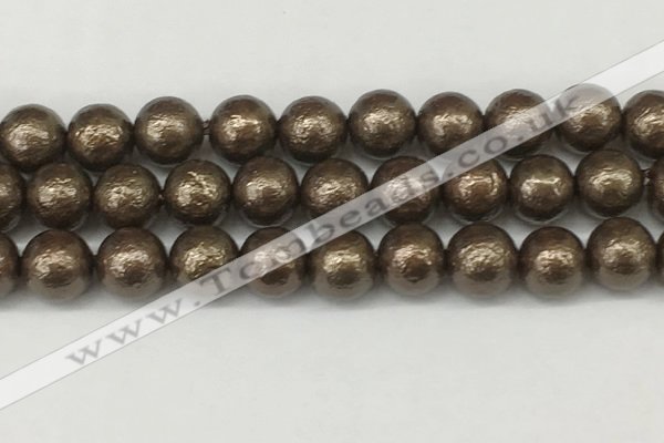 CSB2315 15.5 inches 14mm round wrinkled shell pearl beads wholesale
