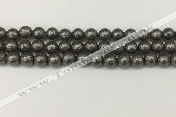 CSB2322 15.5 inches 8mm round wrinkled shell pearl beads wholesale