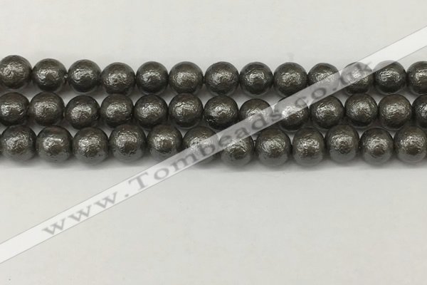 CSB2323 15.5 inches 10mm round wrinkled shell pearl beads wholesale