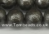 CSB2325 15.5 inches 14mm round wrinkled shell pearl beads wholesale