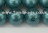 CSB2335 15.5 inches 14mm round wrinkled shell pearl beads wholesale