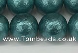 CSB2336 15.5 inches 16mm round wrinkled shell pearl beads wholesale
