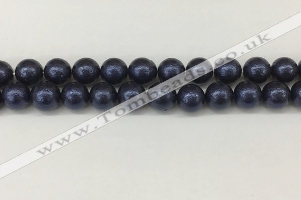 CSB2344 15.5 inches 12mm round wrinkled shell pearl beads wholesale