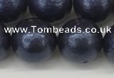 CSB2345 15.5 inches 14mm round wrinkled shell pearl beads wholesale