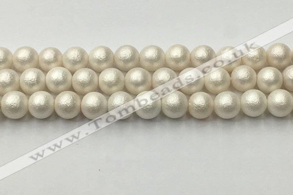 CSB2363 15.5 inches 10mm round matte wrinkled shell pearl beads