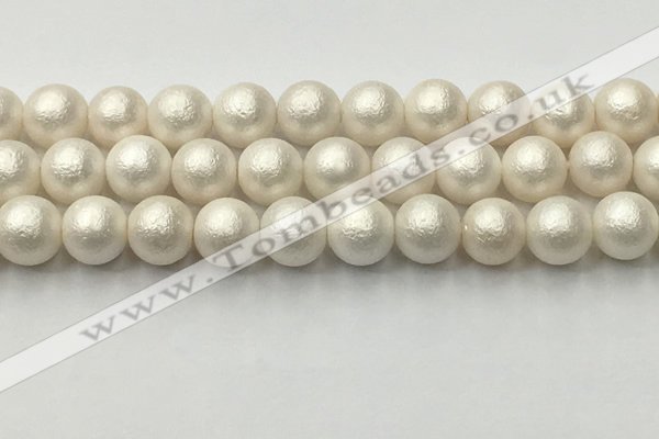 CSB2364 15.5 inches 12mm round matte wrinkled shell pearl beads