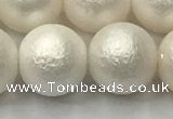 CSB2365 15.5 inches 14mm round matte wrinkled shell pearl beads