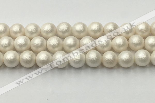 CSB2365 15.5 inches 14mm round matte wrinkled shell pearl beads