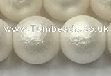 CSB2366 15.5 inches 16mm round matte wrinkled shell pearl beads