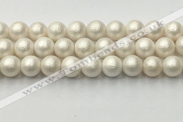 CSB2366 15.5 inches 16mm round matte wrinkled shell pearl beads