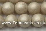 CSB2372 15.5 inches 8mm round matte wrinkled shell pearl beads