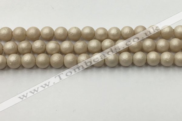 CSB2372 15.5 inches 8mm round matte wrinkled shell pearl beads