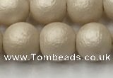 CSB2373 15.5 inches 10mm round matte wrinkled shell pearl beads