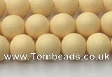 CSB2380 15.5 inches 4mm round matte wrinkled shell pearl beads