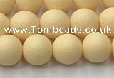 CSB2381 15.5 inches 6mm round matte wrinkled shell pearl beads