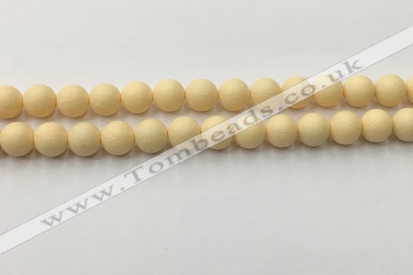 CSB2382 15.5 inches 8mm round matte wrinkled shell pearl beads