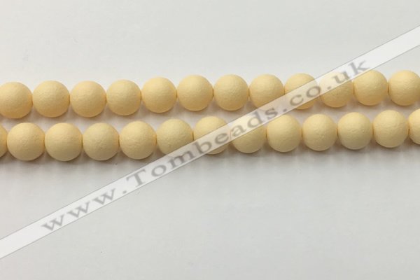 CSB2383 15.5 inches 10mm round matte wrinkled shell pearl beads