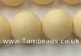 CSB2385 15.5 inches 14mm round matte wrinkled shell pearl beads