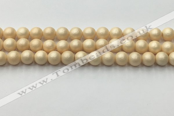 CSB2391 15.5 inches 6mm round matte wrinkled shell pearl beads