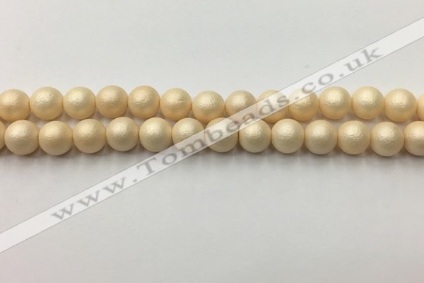 CSB2392 15.5 inches 8mm round matte wrinkled shell pearl beads