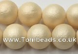 CSB2393 15.5 inches 10mm round matte wrinkled shell pearl beads