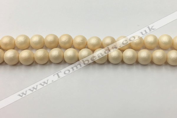 CSB2393 15.5 inches 10mm round matte wrinkled shell pearl beads