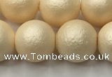 CSB2395 15.5 inches 14mm round matte wrinkled shell pearl beads