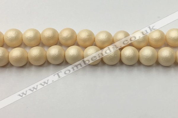 CSB2396 15.5 inches 16mm round matte wrinkled shell pearl beads