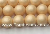 CSB2400 15.5 inches 4mm round matte wrinkled shell pearl beads