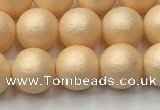 CSB2401 15.5 inches 6mm round matte wrinkled shell pearl beads