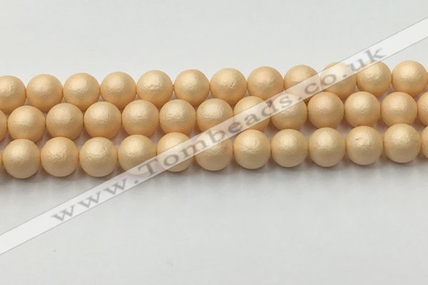 CSB2403 15.5 inches 10mm round matte wrinkled shell pearl beads