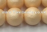 CSB2404 15.5 inches 12mm round matte wrinkled shell pearl beads