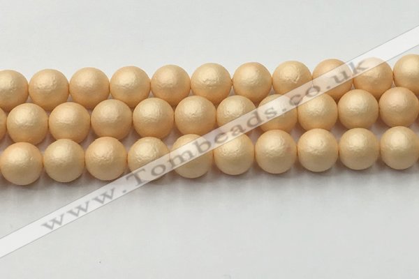 CSB2404 15.5 inches 12mm round matte wrinkled shell pearl beads