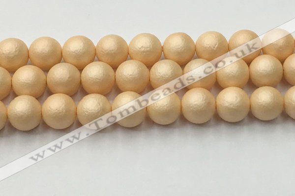 CSB2406 15.5 inches 16mm round matte wrinkled shell pearl beads