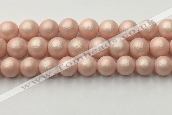 CSB2416 15.5 inches 16mm round matte wrinkled shell pearl beads