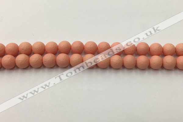 CSB2422 15.5 inches 8mm round matte wrinkled shell pearl beads